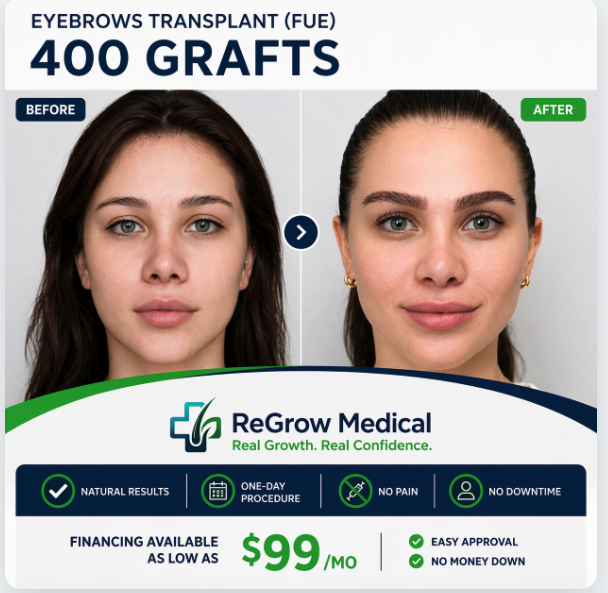 400 Grafts Eyebrow Transplant Before and After